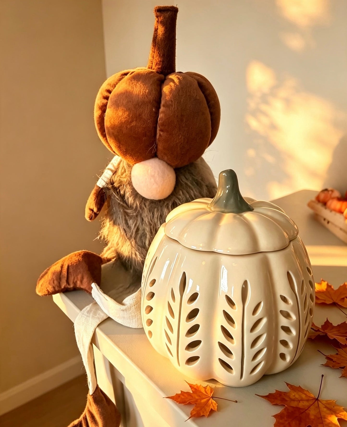 Cream pumpkin burner