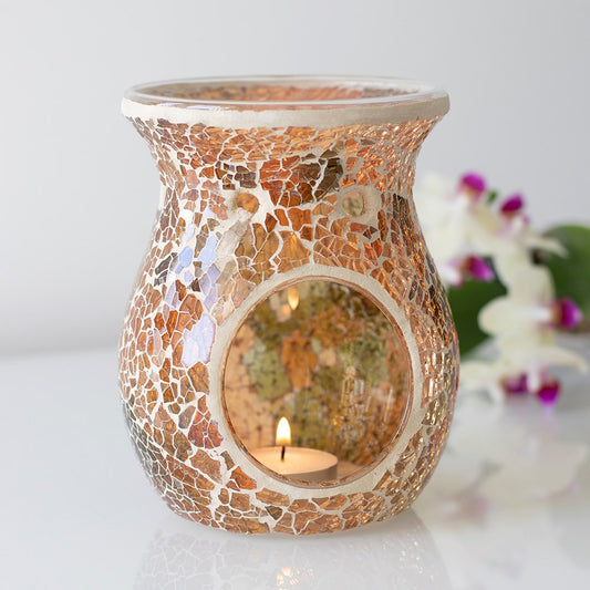 Crackle brown wax burner