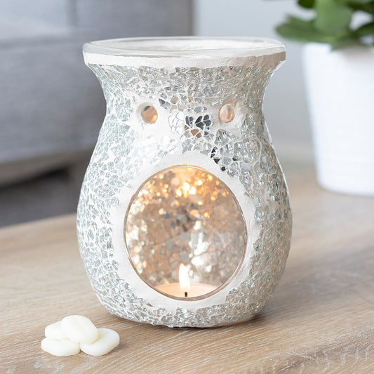 Crackle silver wax burner