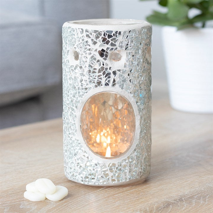 Silver pillar wax burner