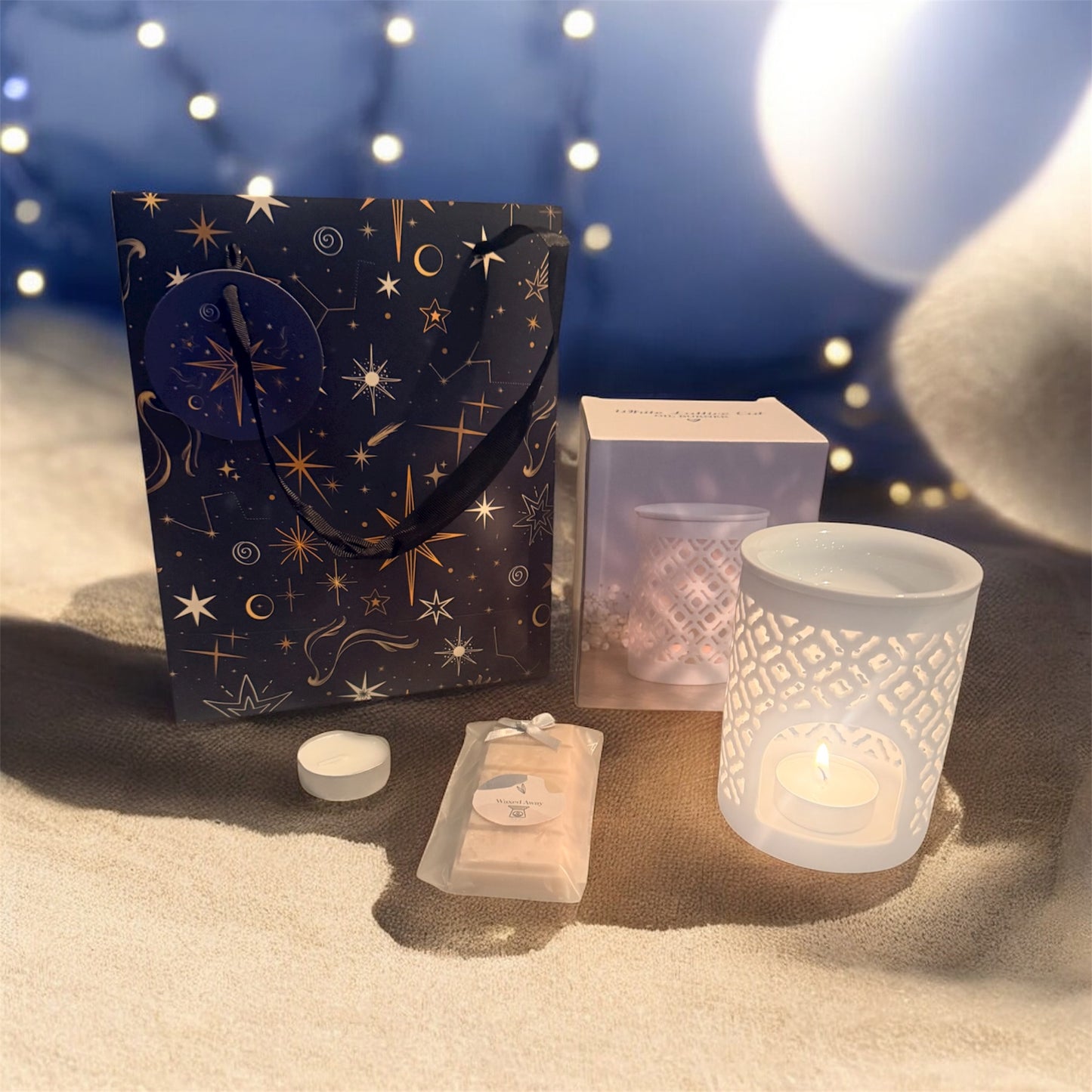 White lattice burner gift set