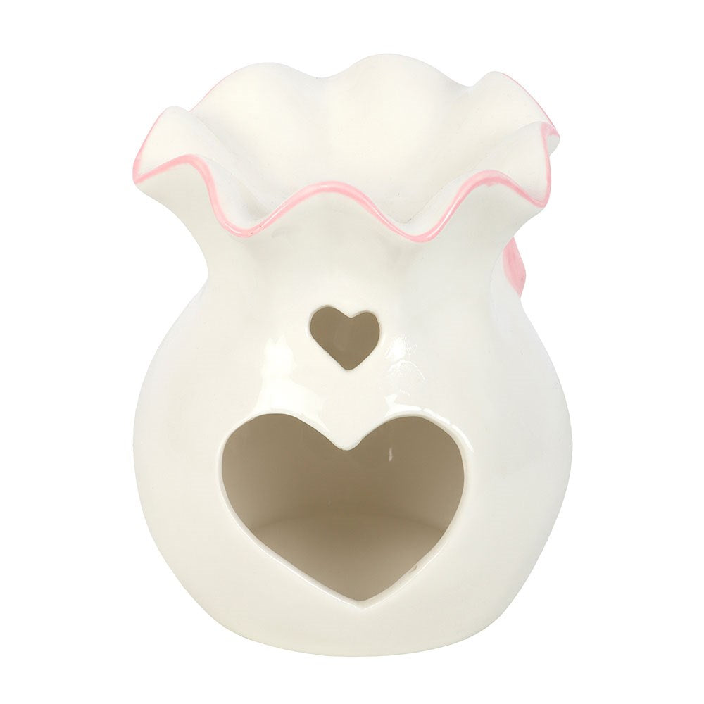 White and pink bow burner